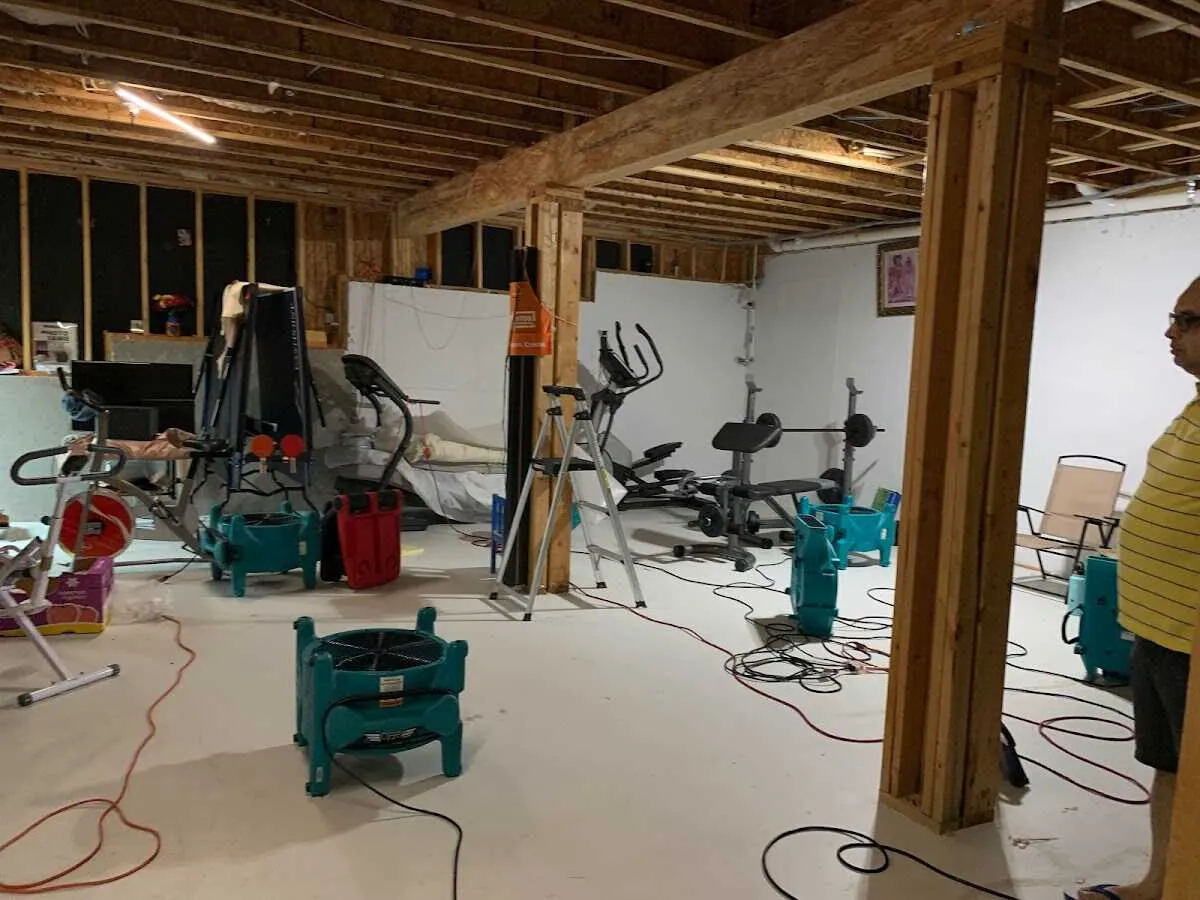 Basement drying equipment setup for Odor Removal & Deodorization in North Fond du Lac
