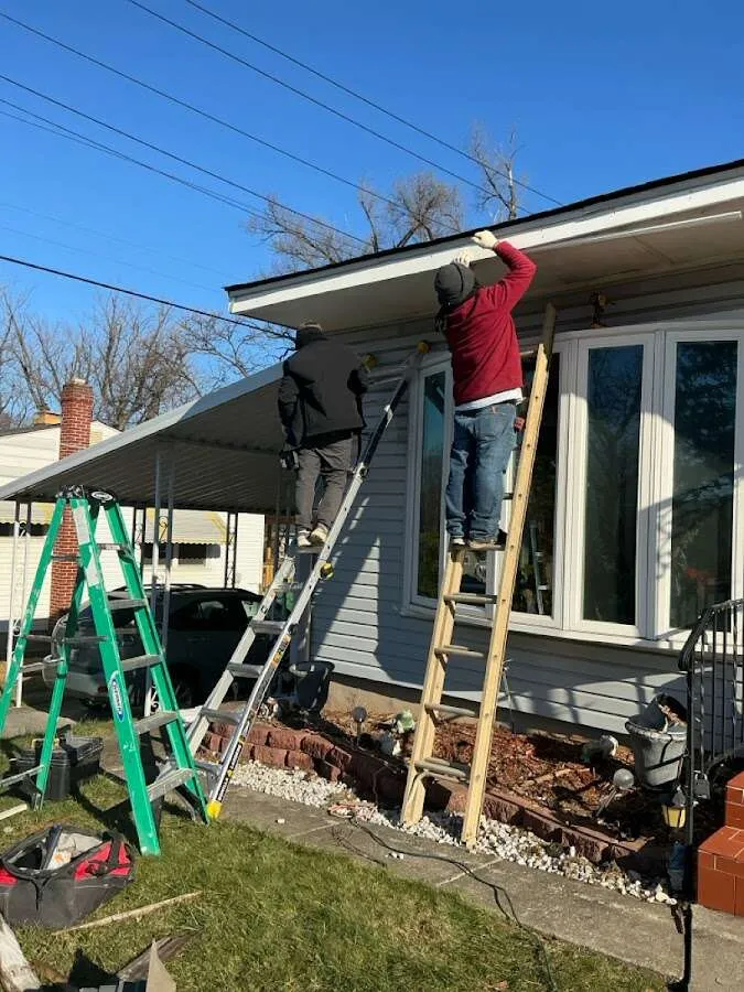 Restoration crew performing exterior repair in North Fond du Lac